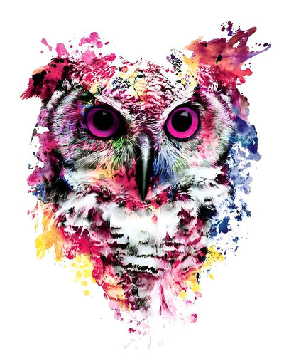 Chouette en Style Aquarelle Broderie Diamant