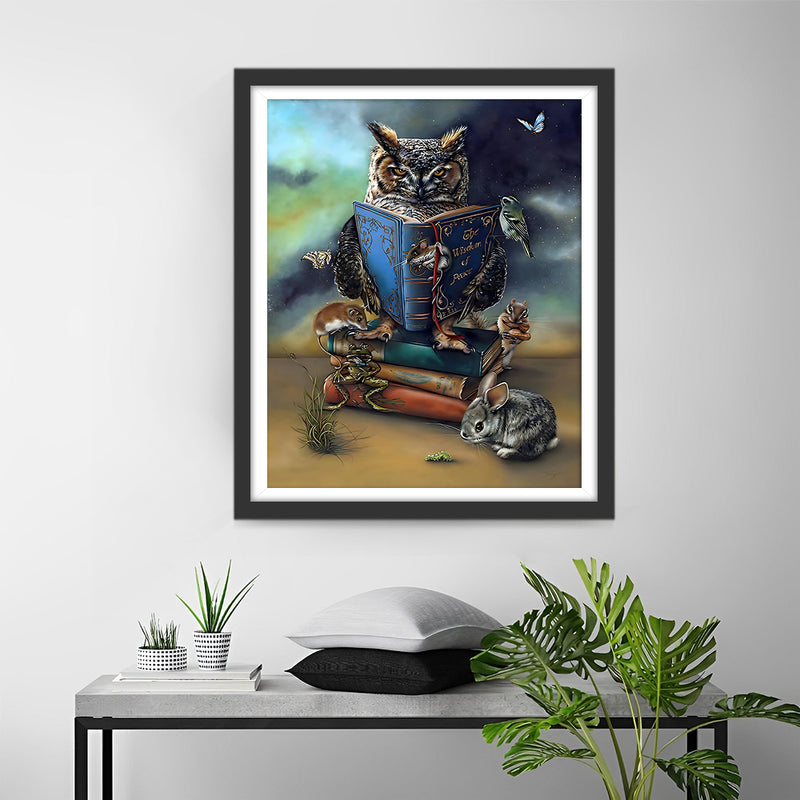 Chouette Sage et Souris Broderie Diamant