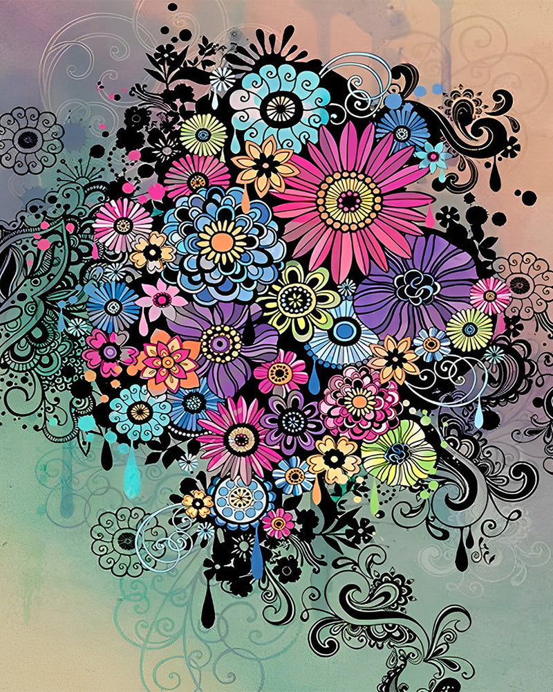 Chrysanthème Abstrait Broderie Diamant