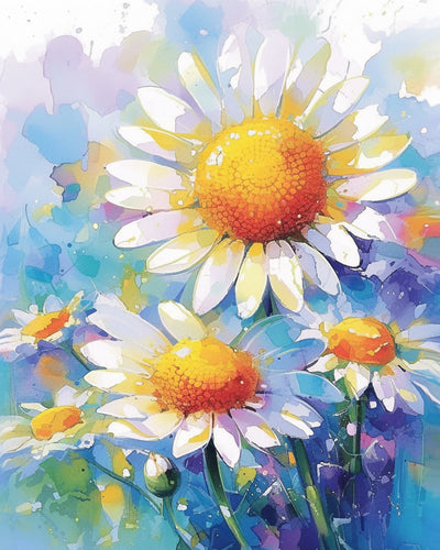 Chrysanthème Style Peinture à l’Huile Broderie Diamant
