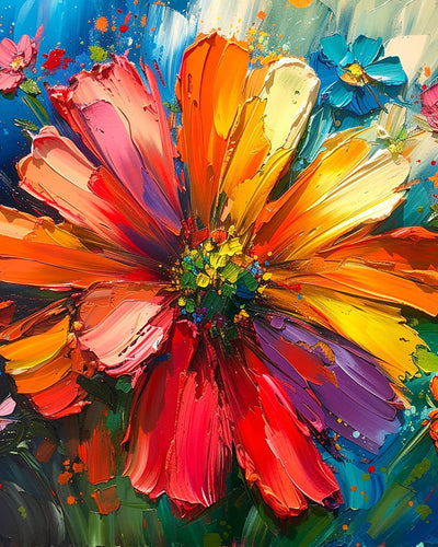 Chrysanthème Style Peinture à l'Huile Broderie Diamant