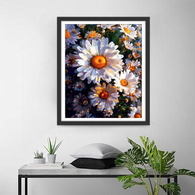 Chrysanthèmes en Style Peinture à l’Huile Broderie Diamant