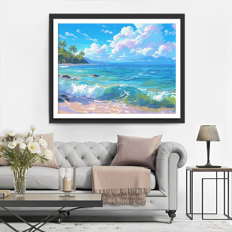 Ciel Bleu et Mer Broderie Diamant
