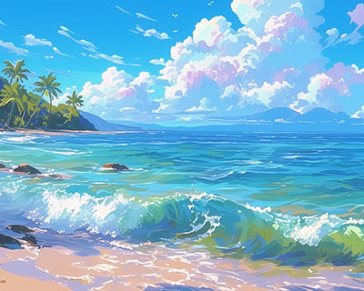 Ciel Bleu et Mer Broderie Diamant
