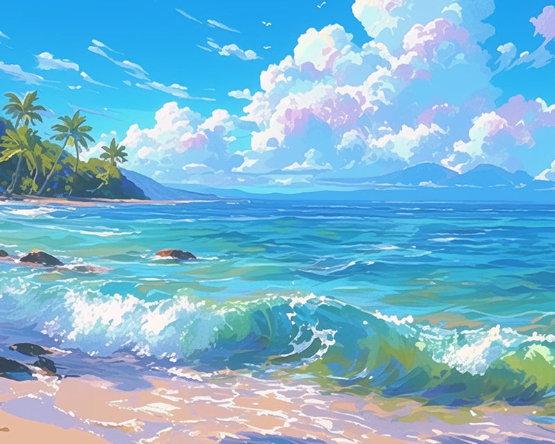 Ciel Bleu et Mer Broderie Diamant