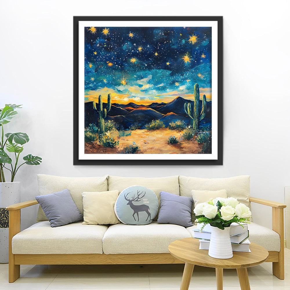 Ciel Étoilé dans le Désert Broderie Diamant
