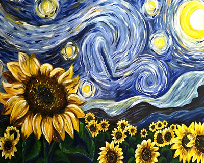 Ciel Étoilé et Tournesols Broderie Diamant
