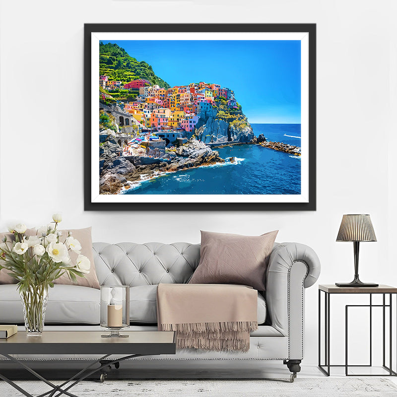 Cinque Terre en Italie Broderie Diamant