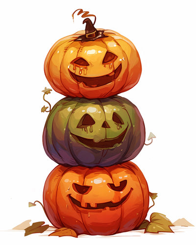 Citrouilles d'Halloween Broderie Diamant