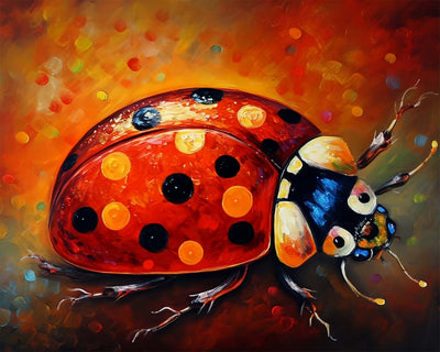 Coccinelle Rouge Broderie Diamant