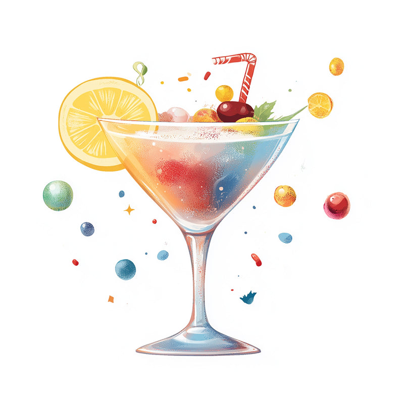 Cocktail de Fruits Coloré Broderie Diamant