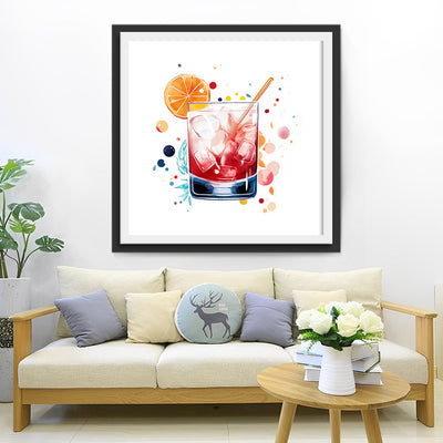 Cocktail de Jus d’Orange avec des Glacons Broderie Diamant