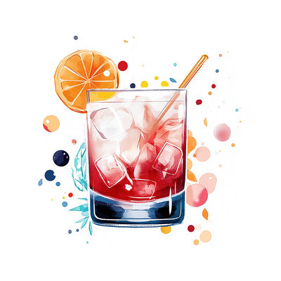 Cocktail de Jus d’Orange avec des Glacons Broderie Diamant