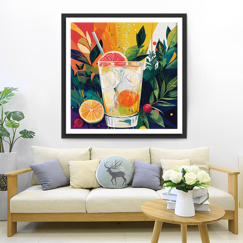 Cocktail de Jus d’Orange d’Été Broderie Diamant