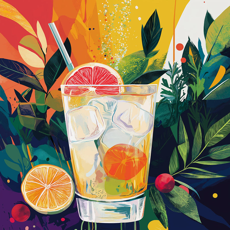 Cocktail de Jus d’Orange d’Été Broderie Diamant