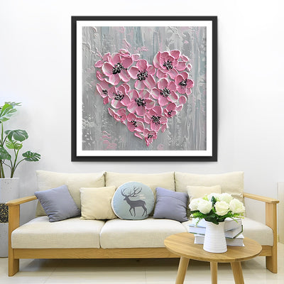 Cœur d'Orchidees Roses Broderie Diamant