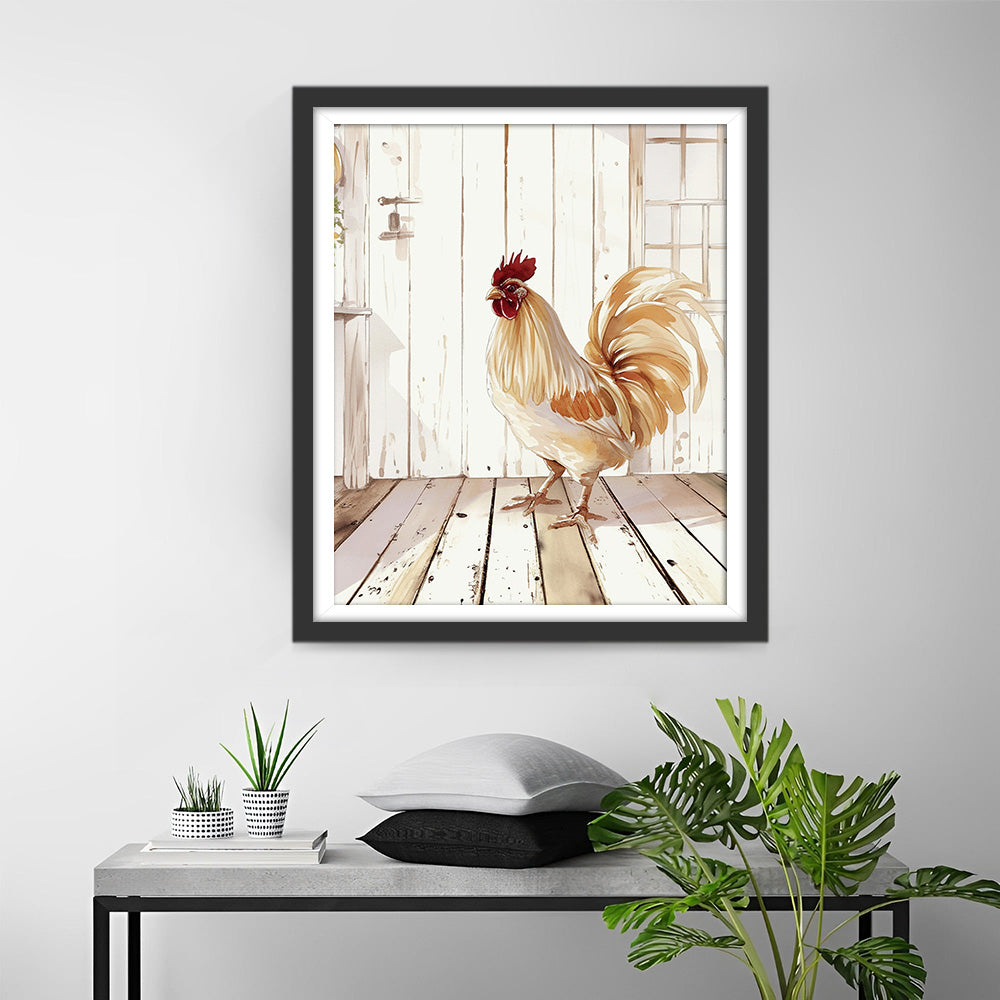 Coq dans la Maison Broderie Diamant
