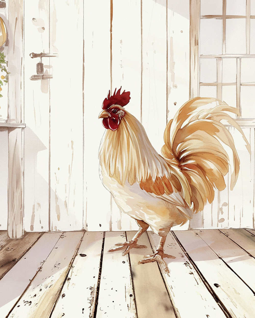 Coq dans la Maison Broderie Diamant