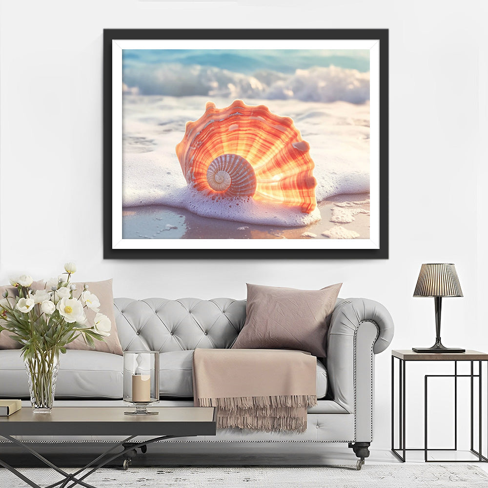 Coquillage sur la Plage Broderie Diamant