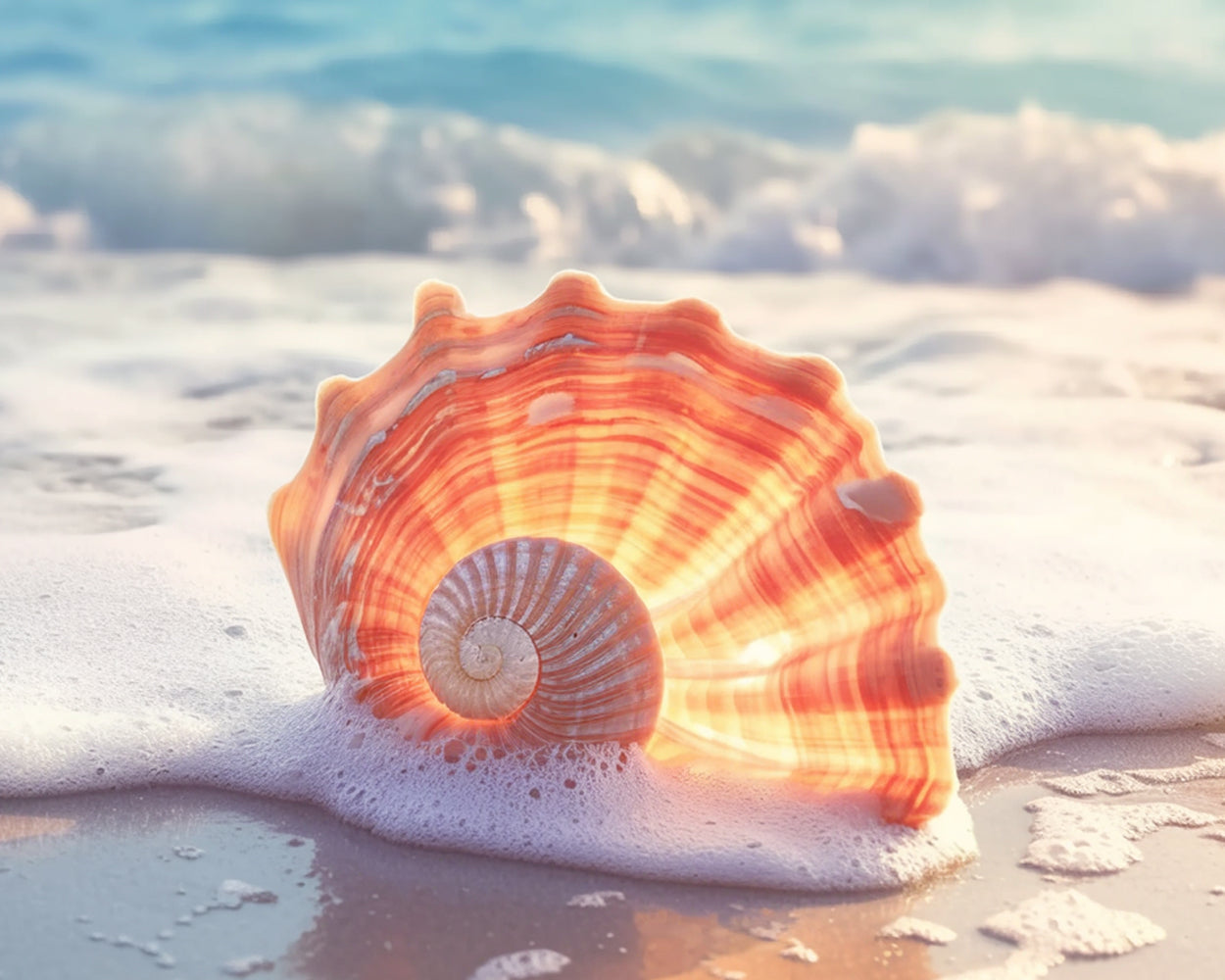 Coquillage sur la Plage Broderie Diamant