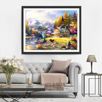 Cottage dans les Montagnes Broderie Diamant