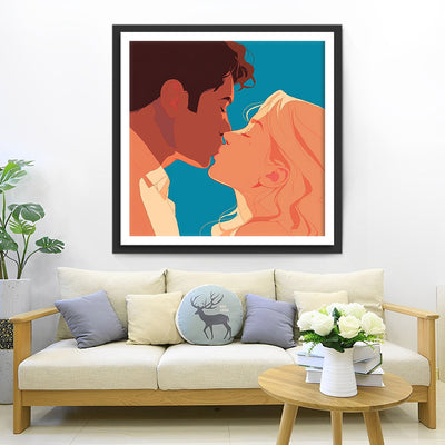 Couple qui s’Embrasse Broderie Diamant