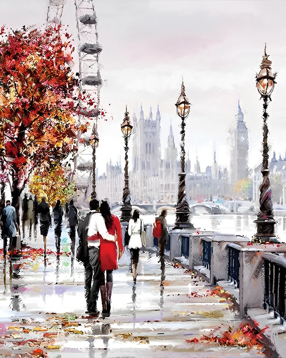 Couple sous la Grande Roue Broderie Diamant