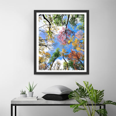 Couronne d'Arbre sous Ciel Bleu Broderie Diamant