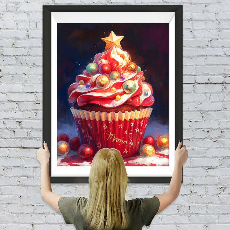 Cupcake de Noël Broderie Diamant