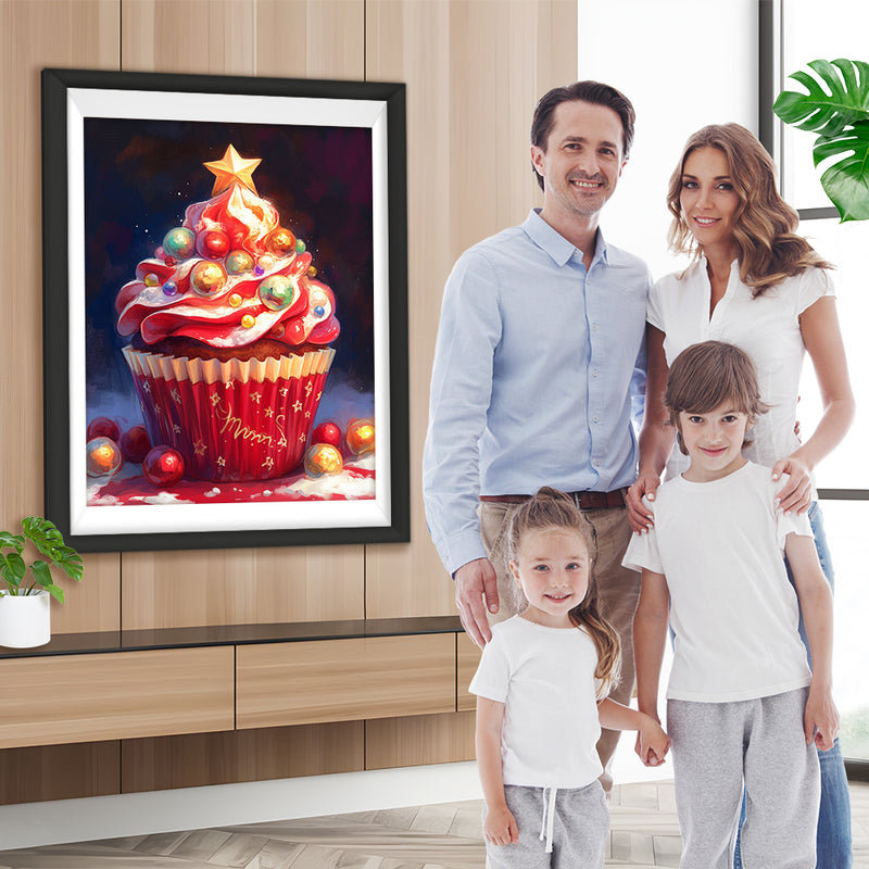 Cupcake de Noël Broderie Diamant