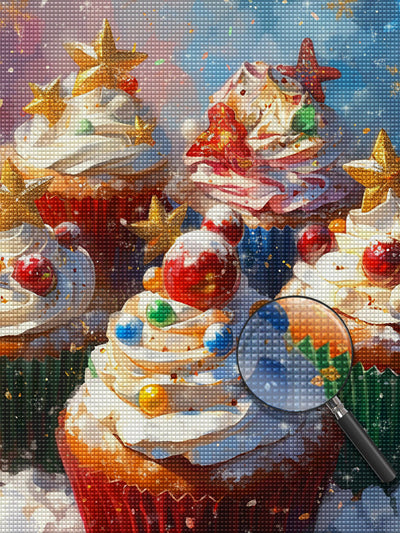 Cupcakes de Noël Broderie Diamant