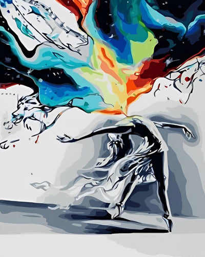 Danseur Fou Abstrait Broderie Diamant