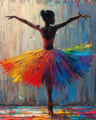 Danseuse de Ballet en Jupe Colorée Broderie Diamant