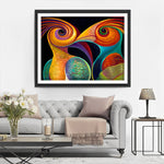 Deux Oiseaux Abstraits Broderie Diamant