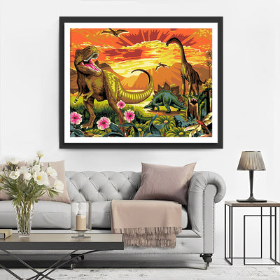 Dinosaure Jurassique Geant Broderie Diamant