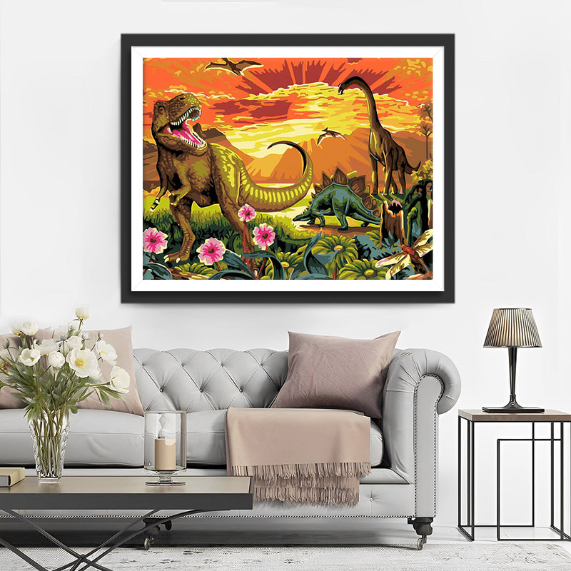 Dinosaure Jurassique Geant Broderie Diamant