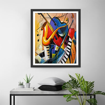 Divers Instruments de Musique Abstraits Broderie Diamant