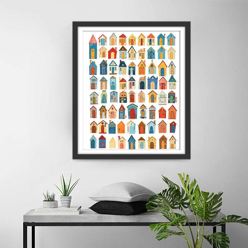 Diverses Petites Maisons Broderie Diamant