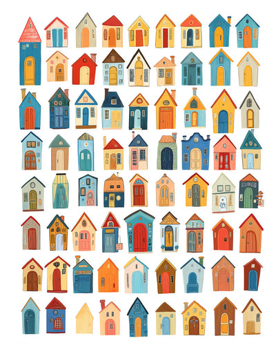 Diverses Petites Maisons Broderie Diamant