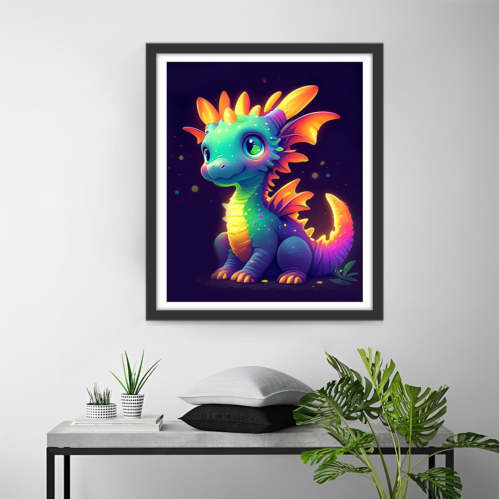 Dragon Mignon Lumineux Broderie Diamant