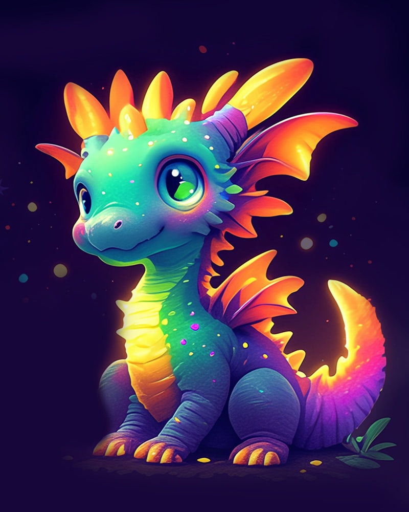 Dragon Mignon Lumineux Broderie Diamant