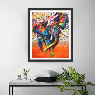 elephant en Course Broderie Diamant