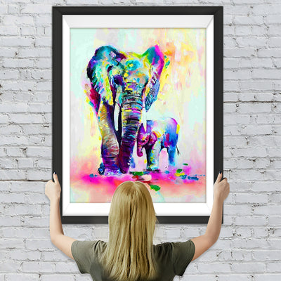 Éléphant Multicolore Broderie Diamant