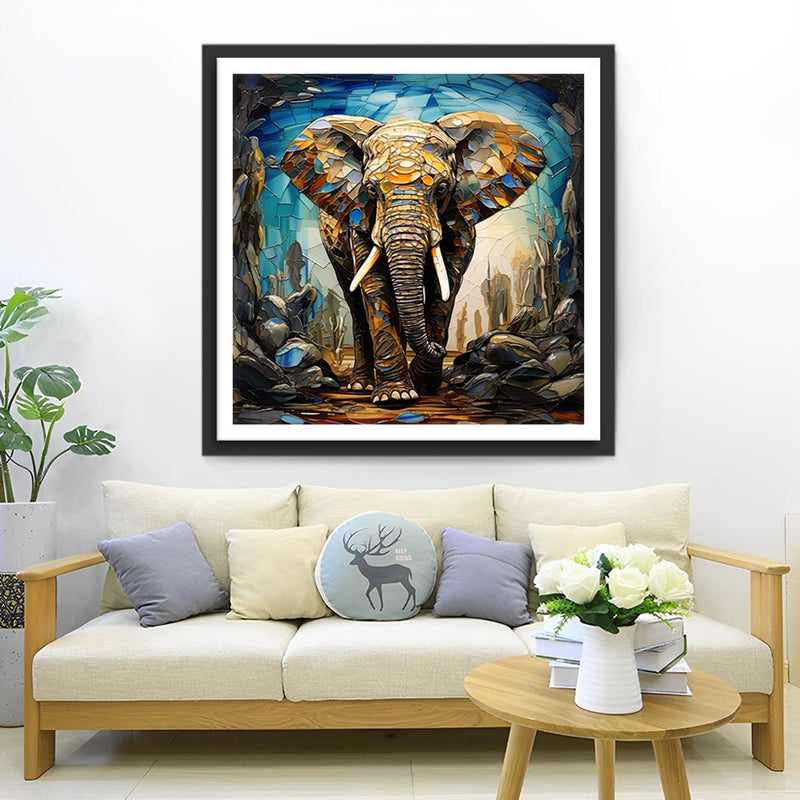 elephant Style Vitrail Vintage Broderie Diamant