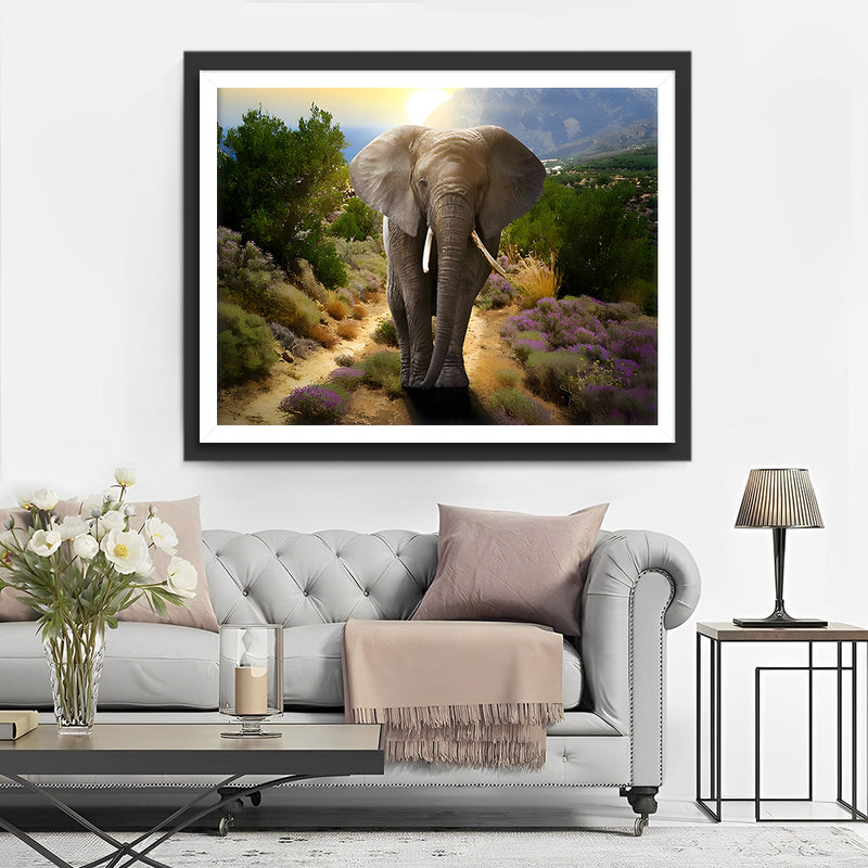 elephant sur la Route Broderie Diamant