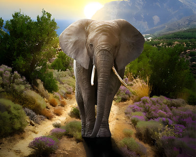 elephant sur la Route Broderie Diamant