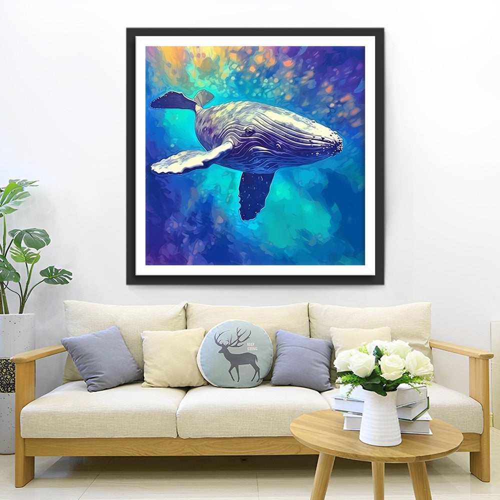 Énorme Baleine dans la Mer Broderie Diamant