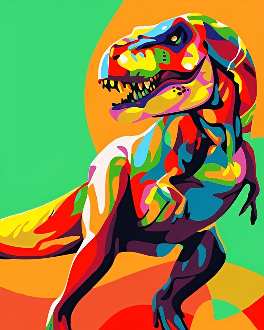 Énorme Dinosaure Coloré Broderie Diamant