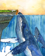 Énormes Baleines et Petite Fille Broderie Diamant