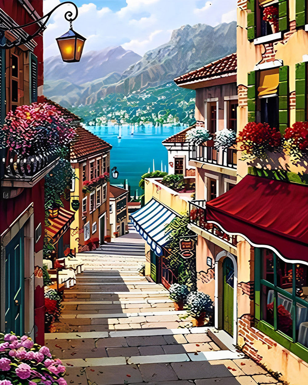 Escaliers de Ville Côtière Broderie Diamant